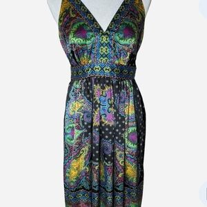 Pre-owned Vibrant Paisley Maxi Dress